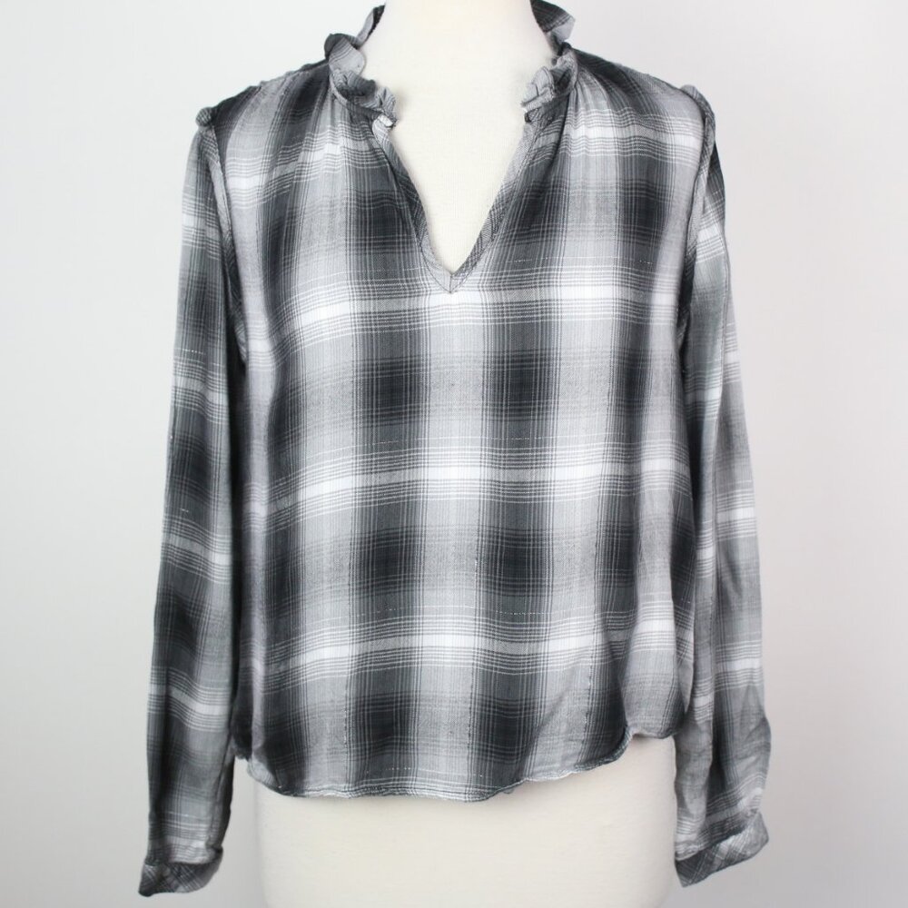 Anthropologie Cloth & Stone Womens Medium Plaid Crop Top